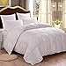 HOMFY Premium Cotton Comforter King,Quilted Comforter with Corner Tabs, Soft and Breathable (White, King)
