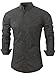 Emiqude Men's 100% Cotton Slim Fit Casual Long Sleeve Button Down Polka Dot Dress Shirt