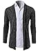 H2H Mens Shawl Collar Cardigan without Buttons CHARCOAL US S/Asia M (KMOCAL099)
