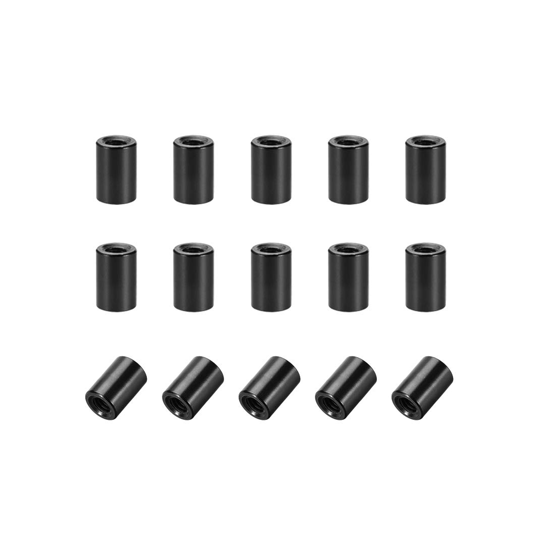 sourcing map 15 Pcs M3x8mm Round Aluminum Standoff Column Spacer Female Black for Drone FPV Quadcopter Racing RC Multirotors Parts DIY