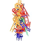 WEofferwhatYOUwant Family Stacking Game – 44-Piece Chairs & Ladders Set for All Ages, STEM Skill Builder, Solo & Team Play, S