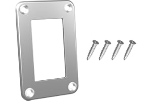 BANDC Aluminum Rocker Switch Holder Panel HIGH Low Toggle Switch Housing Panel 37.5mm x 21.4mm Switch Frame Silvery Color