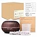 Tenswall Aromatherapy Essential Oil Diffuser, 400ml Ultrasonic Cool Mist Humidifier - Whisper Quiet Operation -7 Changing LED Lights & Auto Shut-Off - 4 Timer Settings - Dark Brown Wood Grain Color