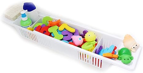 Amazon Co Jp Lewu バスタブトレー バスタブラック お風呂 バスグッズ 伸縮式 子供用 収納 バスケット ホワイト ホーム キッチン