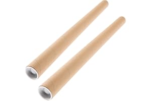 KALLORY 2pcs Kraft Paper Poster Mailing Tubes with Caps 3cm Inner Diameter 2mm Thick Cardboard Document