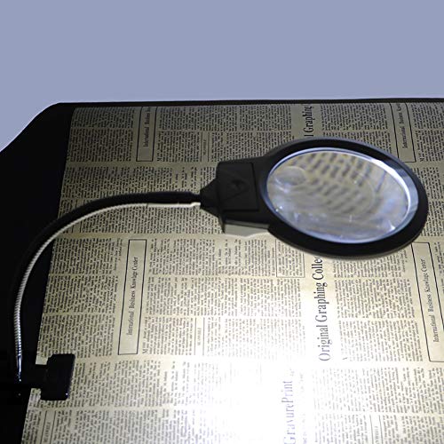 Microscopes & Endoscope,Maserfaliw Magnifier,Beileshi Portable Desktop Clip LED Lamp Magnifier Reading Magnifying Glass Loupe