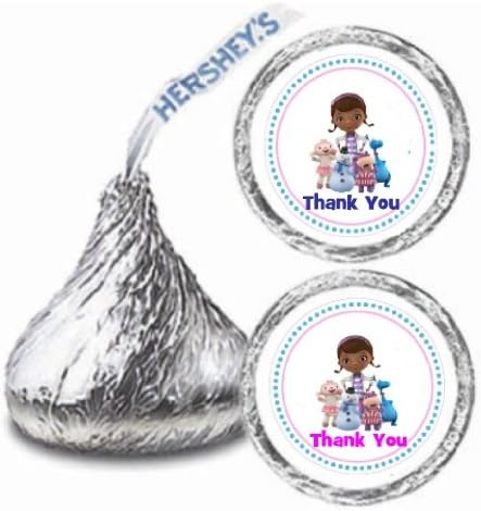 216 Doc Mcstuffins Birthday Hershey Kisses Stickers Party Favors