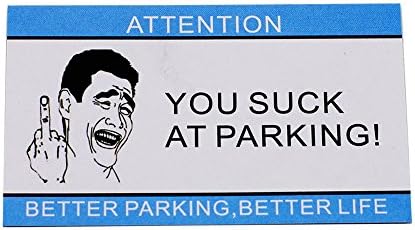 Richboom Bad Parking Cards - You Suck At Parking Bad Parking Tickets - Pack Of 50 Offensive Business Cards - Funny Novelty Parking Cards Gag Gift - Hilarious Parking Lot Revenge