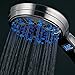Hotel Spa 3 Colors LED Hand Shower with Temperature Display, Chrome, 4.25