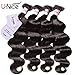 UNice Hair Malaysian Body Wave 3 Bundles, 100% Unprocessed Virgin Human Hair Weave Extensions, Natural Color 95-100g/pc (8 10 12 inches)