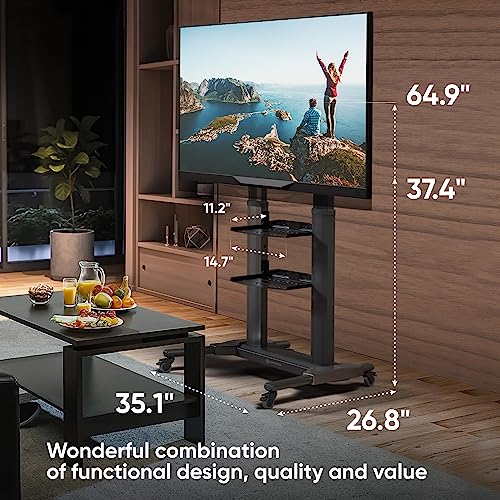 ONKRON Movable TV Stand on Wheels Rolling TV Cart for 4080" Screens