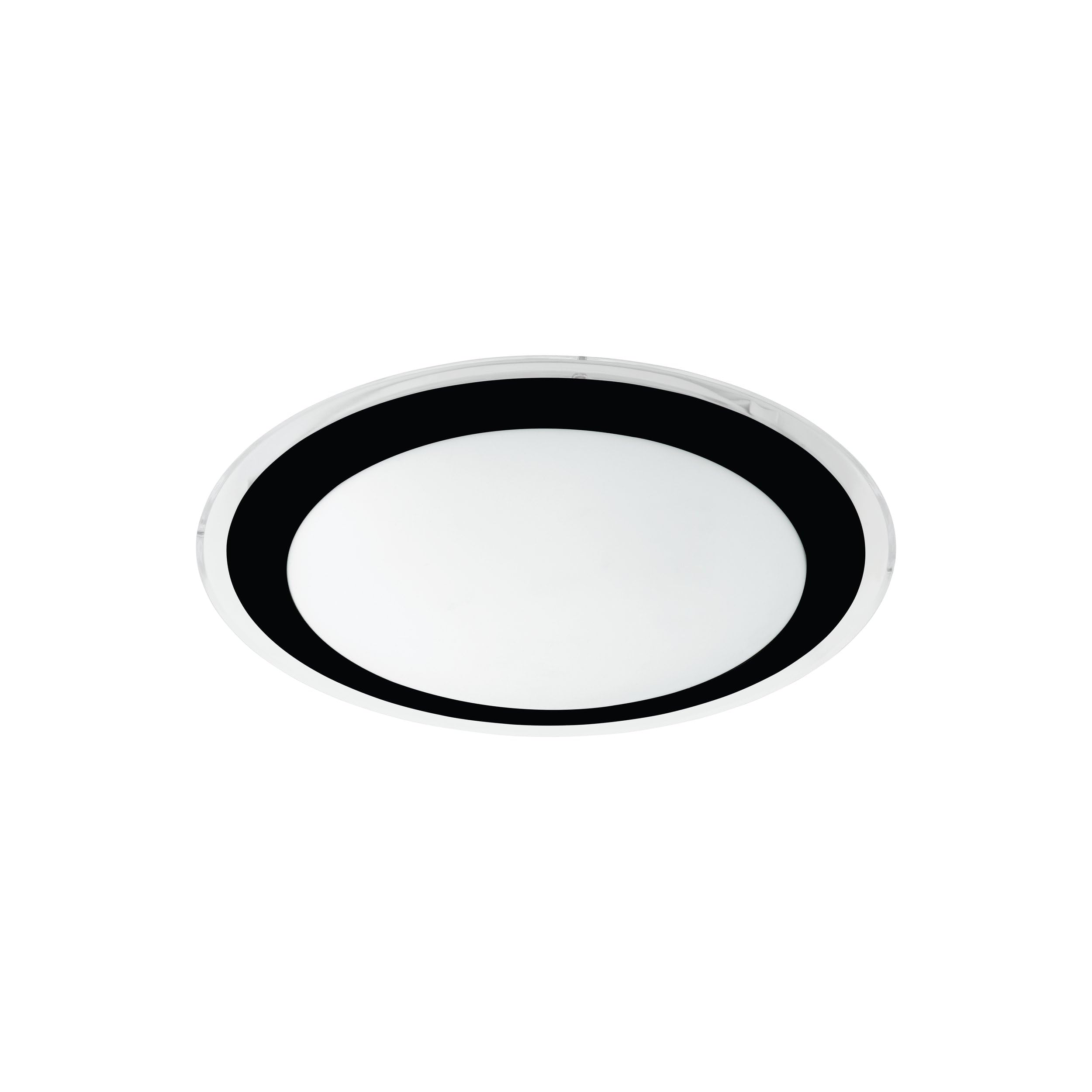 EGLO Competa 2 LED Ceiling Light, 1 Bulb Wall Light, Ceiling Light Made of Steel and Plastic in White, Black, Clear, Living Room Lamp, Warm White, Diameter 33.5 cm