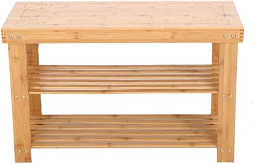 OCCMFZD Ändern Schuhbank Natürliche Bambus Schuhregal Bank 3 Tier Schuh
