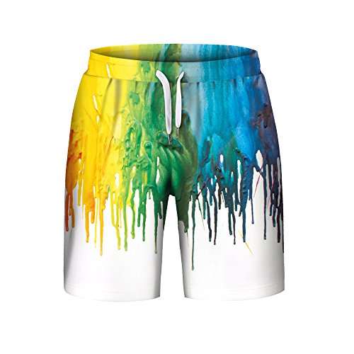 Misaky Men's Summer Casual Plus Size 3D Printed Beach Shorts Pants