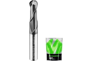 SHARPRO Carbide Ball Nose End Mill 2 Flute 5/16 Inch SHK. and Cutting Dia. 3D Carving, High-Speed and Deep Cutting, AlCrN Coa