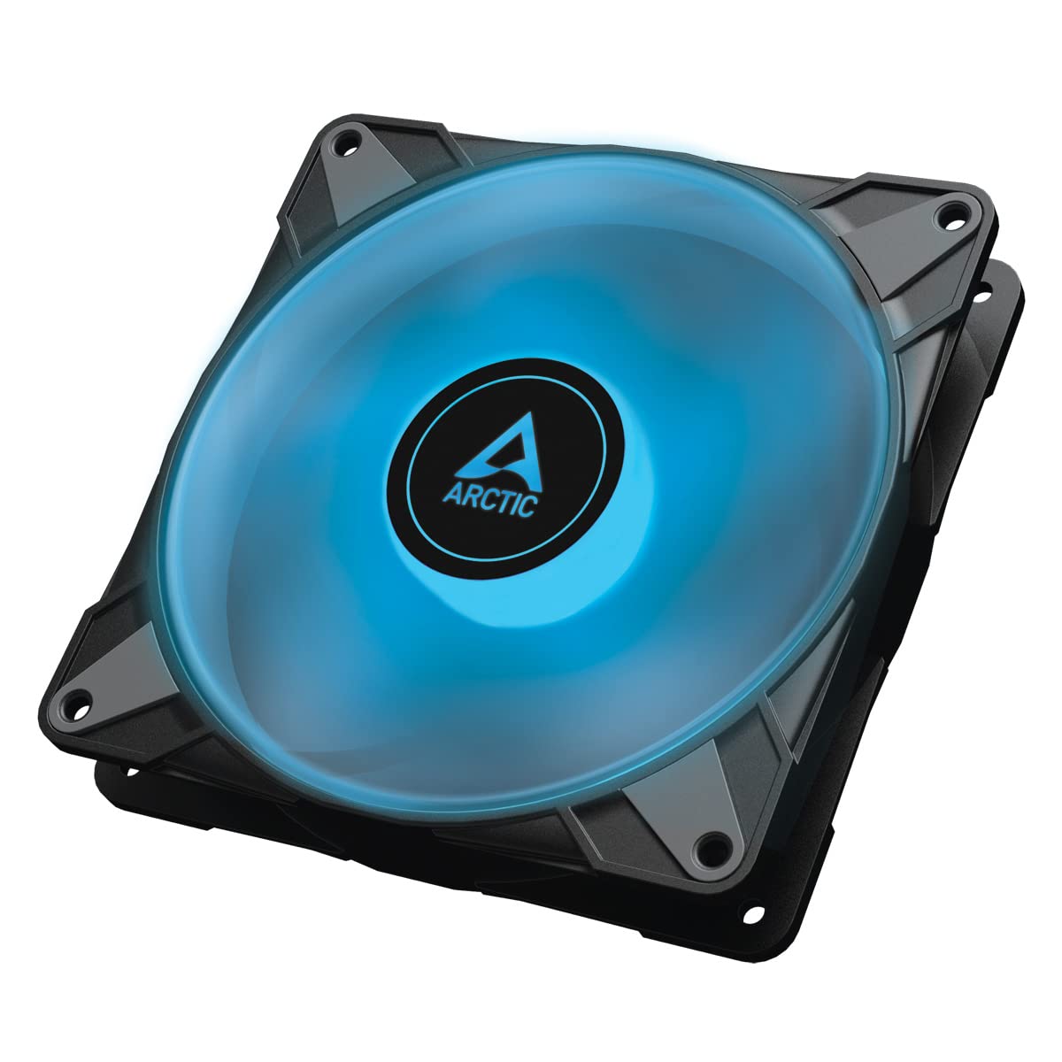 ARCTIC P14 PWM PST RGB - Case Fan, 140 mm PWM Optimised for Static Pressure, Semi-Passive: 0-1900 RPM, Single Fan - Black