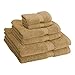 Superior Egyptian Cotton Pile 6 Piece Towel Set, Includes 2 Bath, 2 Hand, 2 Face Towels/Washcloths, Ultra Soft Luxury Towels, Thick Plush Essentials, Guest Bath, Spa, Hotel Bathroom, Toast