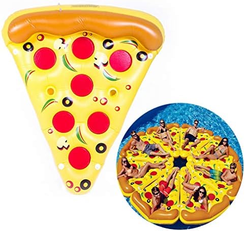CWPET Giant Yellow Inflatable Pizza Slice Floating Bed Raft Swimming Ring Air Mattress 180150cm Swimming Pool Water Toy