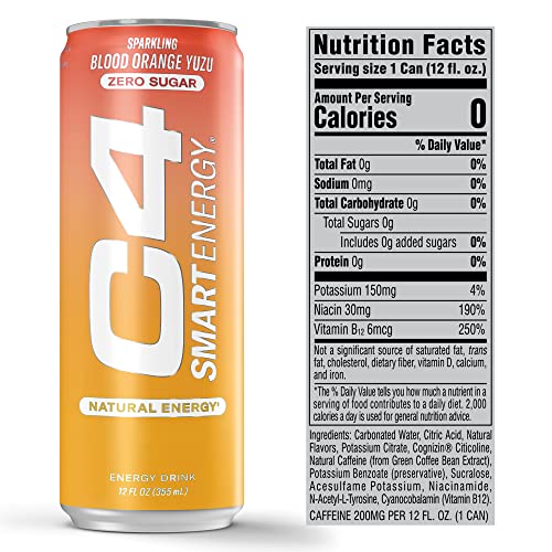 C4 Smart Energy Drink Sugar Free Performance Fuel & Nootropic Brain