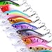 Aorace 10pcs/lot 7cm/8g Plastic Minnow Fishing Lures Bass Crankbait Kit Saltwater/Freshwater Fishing Topwater Popper Poper Lure Fishing Tackle Hooks Crankbait Hard Minnow Baits
