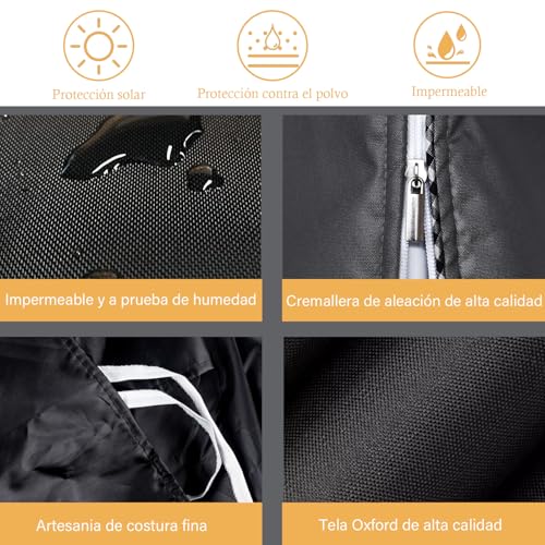 GALASALA Funda para Lavadora, Funda de Lavadora y Secadora Resistente A Los Rayos UV, al Polvo y al Agua, Cubre Lavadora Ajustable con Almohadillas Antivibración de 4 Piezas y Dos Ganchos.(Negro)