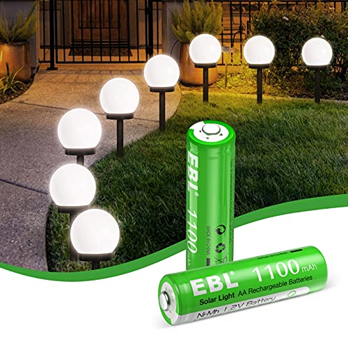 EBL Pilas Recargables AA 1100mAh para Lámparas de Jardín Césped Navidad Exterior - 20 Unidades