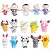 Finger Puppets Set 16 Pcs - Animal Finger Puppets Family Members, Soft Plush Finger Puppet Toys for Kids, Toddlers, Party Favors for Shows, Playtime, Schools