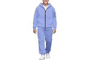 Boys Fleece Hoodies Sweatsuits 2 Piece Zip up Hoodie Sweatshirts Joggers Sweatpants Tracksuits Youth Kids Outfits