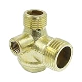 Threaded 90 Degree Brass Air Compressor Check Valve Gold Tone
