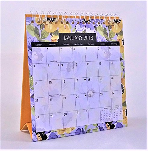 2018 Standing Desk Calendar (Yellow Flowers)