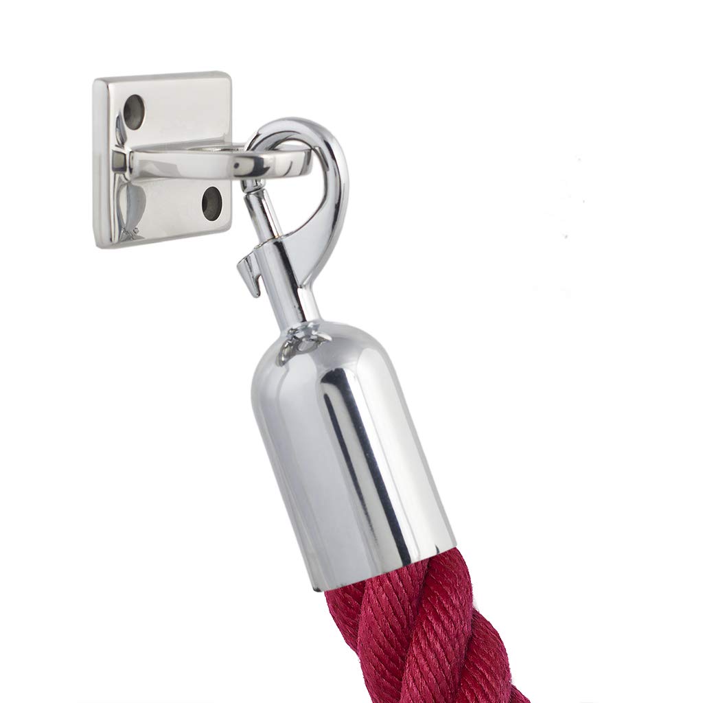 Flexible wall holder for barrier cord, stair ropes, handrail ropes, chrome, 1