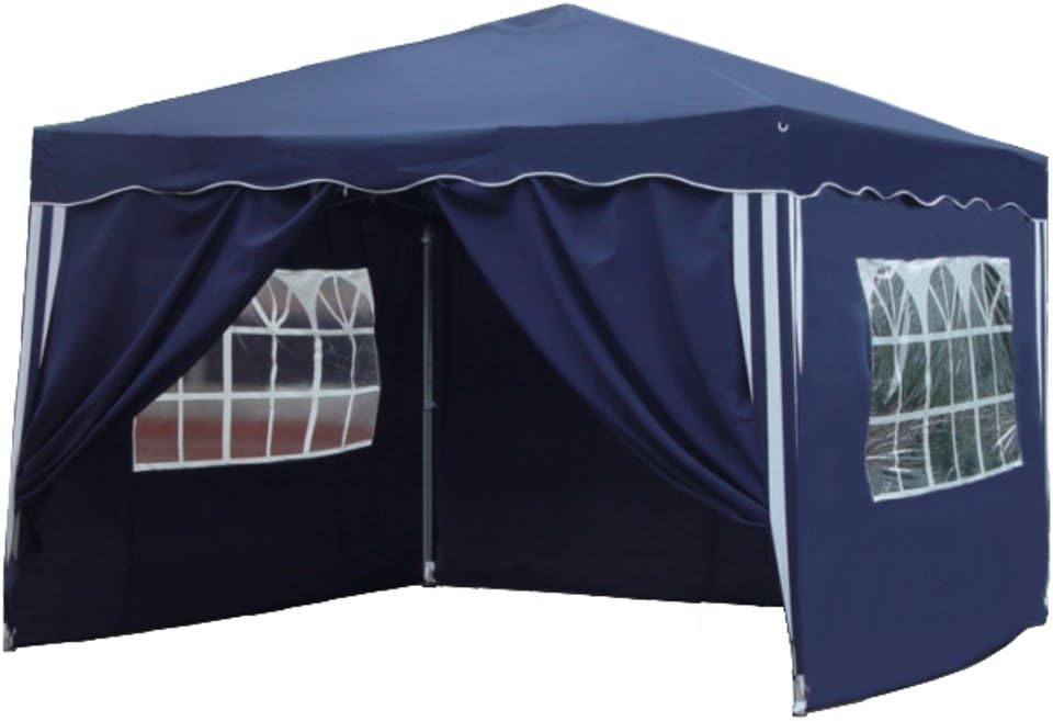 Kronenburg Faltpavillon WASSERDICHT Dachmaß 3 x 3 m UV Schutz 50+ Pavillon in Blau mit 4 Seitenteilen