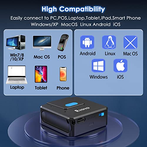 Eyoyo 2D Wearable Glove Bluetooth Barcode Scanner, Left & Right Hand Wearable, Portable 1D 2D QR Finger Ring Wireless Bar Code Scanner Reader Inventory Compatible with iPhone iPad Android Tablet