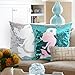 leegleri Mermaid Sequins Pillow Case, Reversible Sequin Throw Pillow Cover with Zip,Magic Mermaid Cushion Cover for Chair Couch Bed Sofa