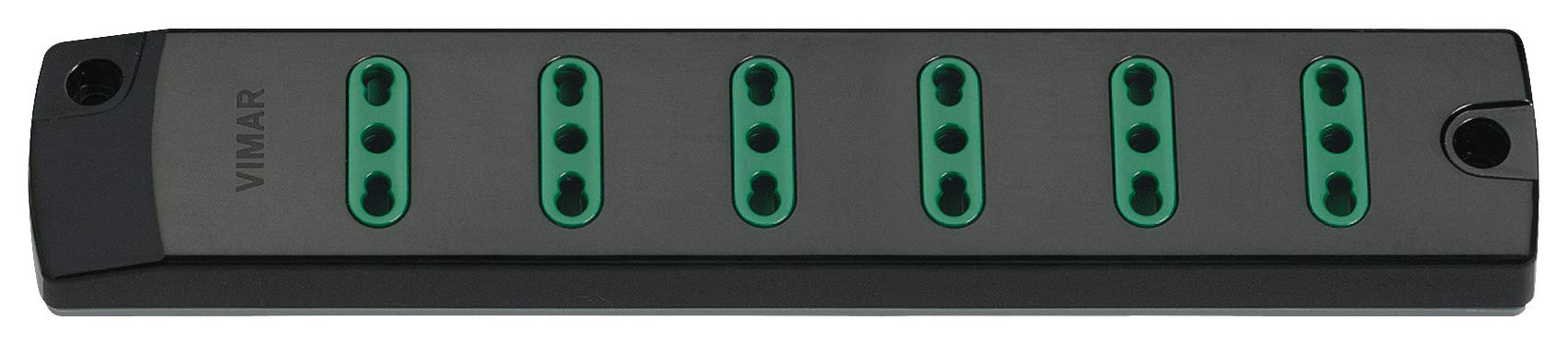 VIMAR FP00406 Mobile Power Strip 2P+T 16 A 250 V with 6 Outputs Black