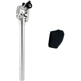 SR Suntour SP12 NCX Suspension Seat Post with Protective Cover 27.2X400mm, Silver, VK2297