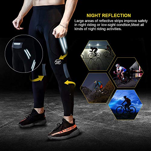 image for Meetwee Men's Cycling Tight Pants 4D Padded Bicycle Riding Compression