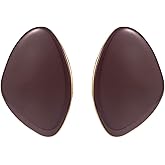 Colorful Chunky Statement Stud Earrings for Women Minimalist Large Oval Round Smooth Surface Irregular Geometric Earrings Trendy Holiday Prom Jewelry Accessories for Women