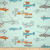 Premier Prints Vintage Air Mandarin/Natural Fabric By The Yard