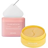Mediheal Vita Collagen Under Eye Patches & Collagen Ampoule Pad for Daily Skin Elasticity Care