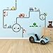 DECOWALL DW-1604 Vehicles on The Roads Kids Wall Stickers Wall Decals Peel and Stick Removable Wall Stickers for Kids Nursery Bedroom Living Room décor