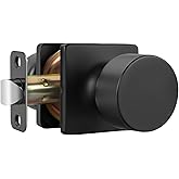 goldenwarm 1 Pack Matte Black Closet Door Knobs, Passage Door Knobs Interior Hallway, Interior Door Knob Black Door Knob No L