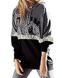 Huiyuzhi Women's Mix Color Long Sleeves Pullover Letters Printed Sweatshirt
