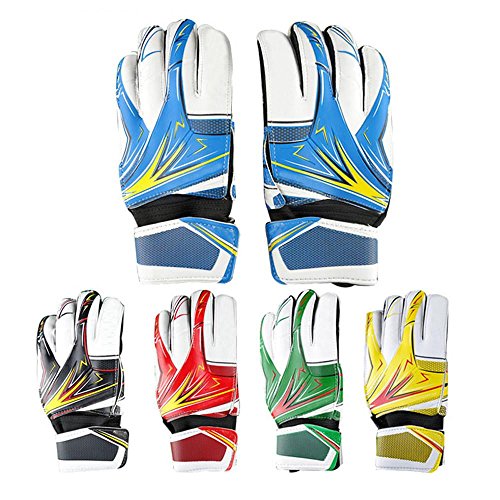 [ Goalkeeper Goalie Keeper Gloves ] Roll Finger [ Soccer Goalie Gloves ] Football Gift (Blue)