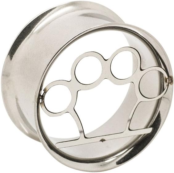 Metal Mafia Brass Knuckles Steel Flesh Tunnel