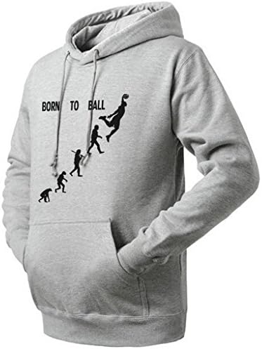 Ptarmigan The Evolution of Basketball Funny Unisex Hoodie (Grey,S)