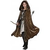 Medieval Hooded Cloak Renaissance Viking Cloak Fur Cape with Hood for Men and Women