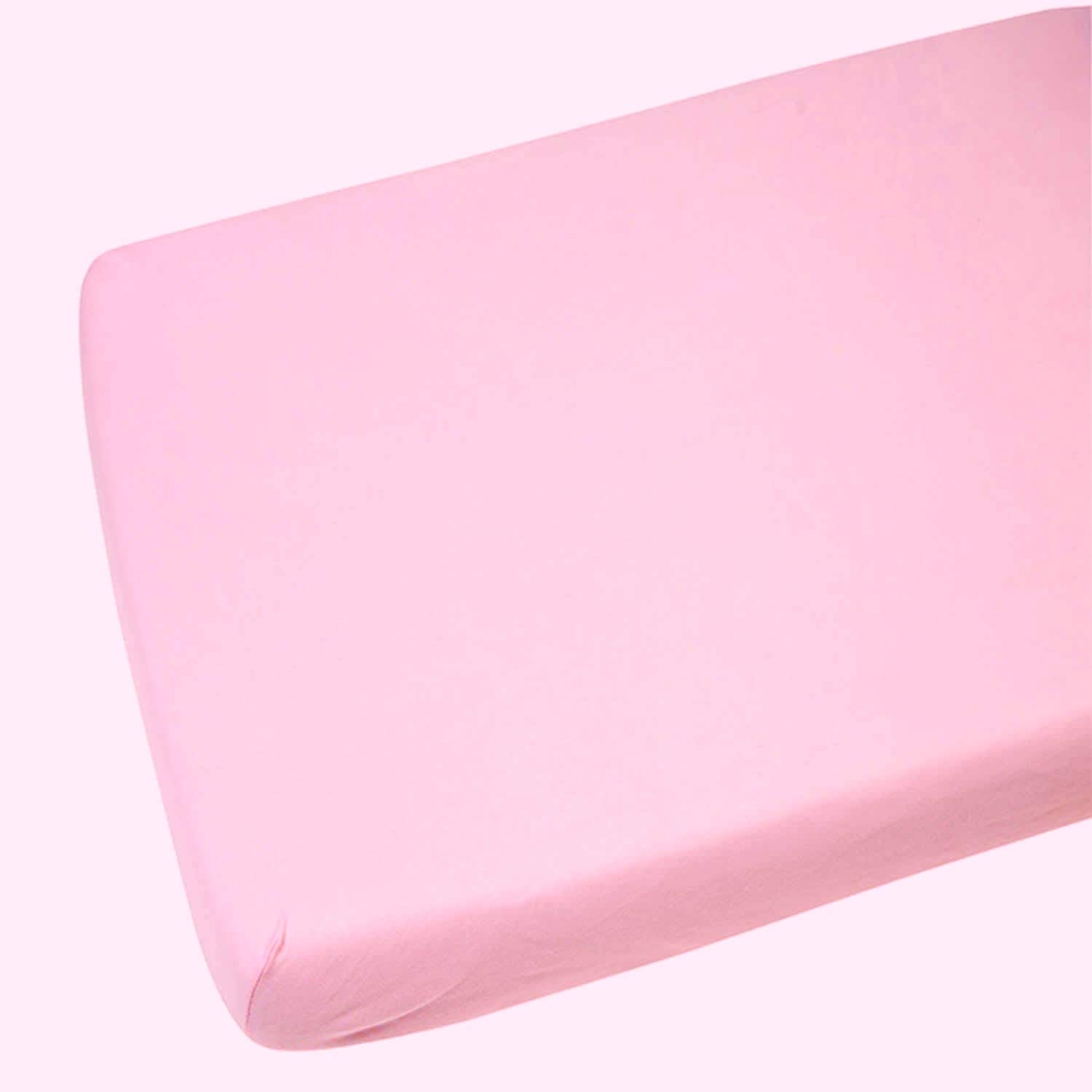 Sasma Home - 2 x Cot Fitted Sheets 120x60cm - 100% Cotton, Soft breathable baby cot sheets (Pink)