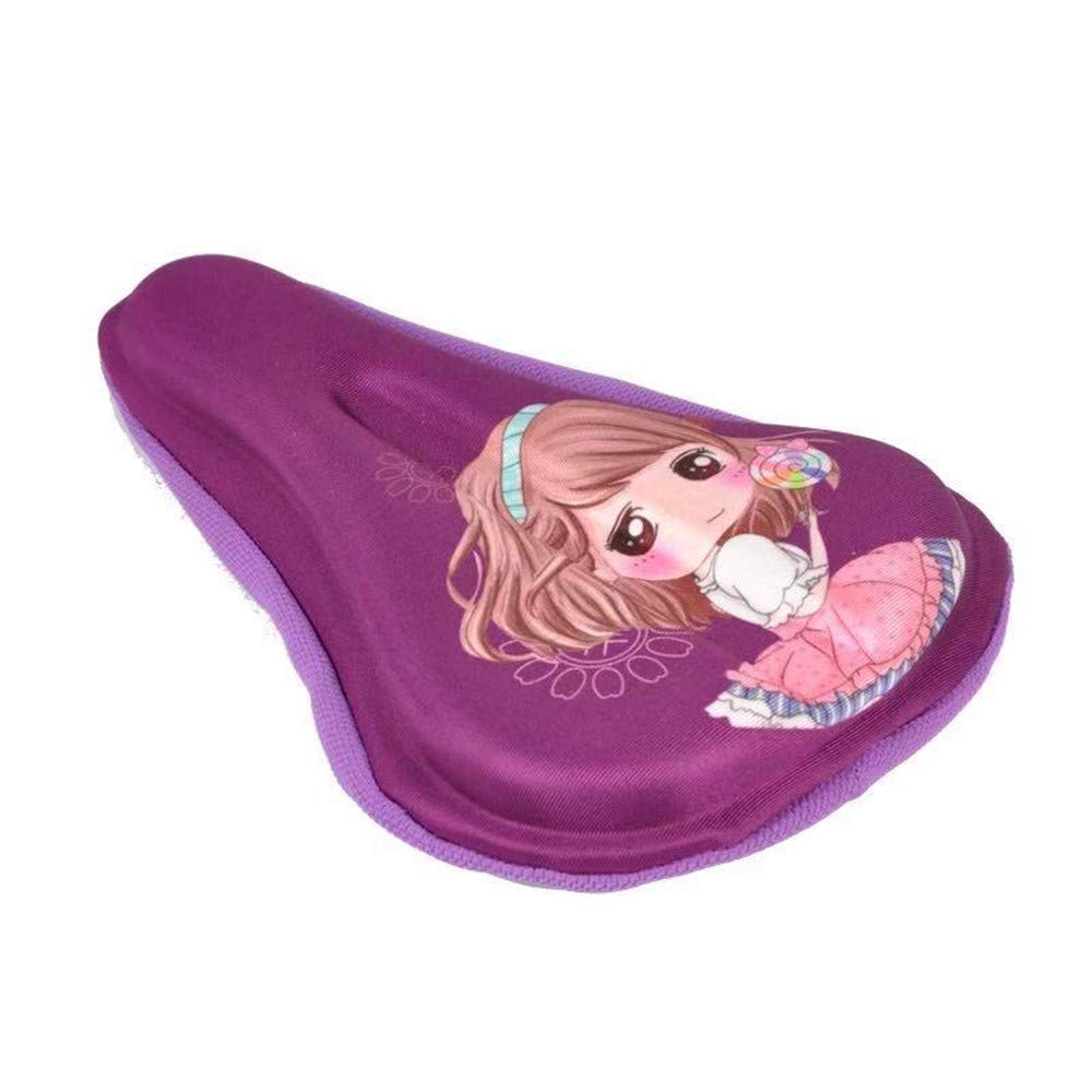 AISHEMI Bicycle Saddle Cover Soft Gel Breathable Kids Seat Cover 9" x 6" for Most Bikes and Trikes (Purple)