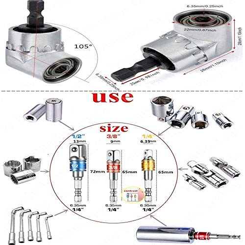3 Pcs Cr-V1/4"3/8"1/2" Square Drive,Hex Shank Bit Square Nut Driver Set Power Drill Cordless Impact Sockets Bit Set Adapter,Socket Wrench Set Ratchet Extension,Impact Driver Bit Set - Thumbnail 4
